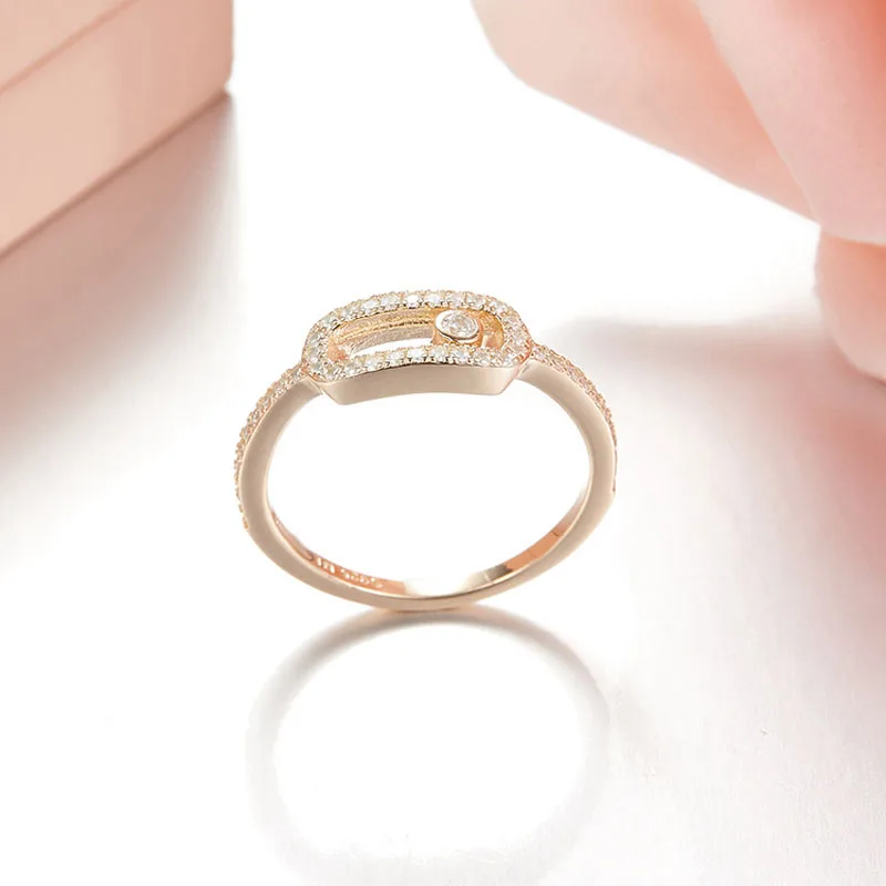 SLJELY Fashion Pure 925 Sterling Silver Activity Stones Finger Ring with AAA High Quality Zirconia for Women Party Jewelry Gift