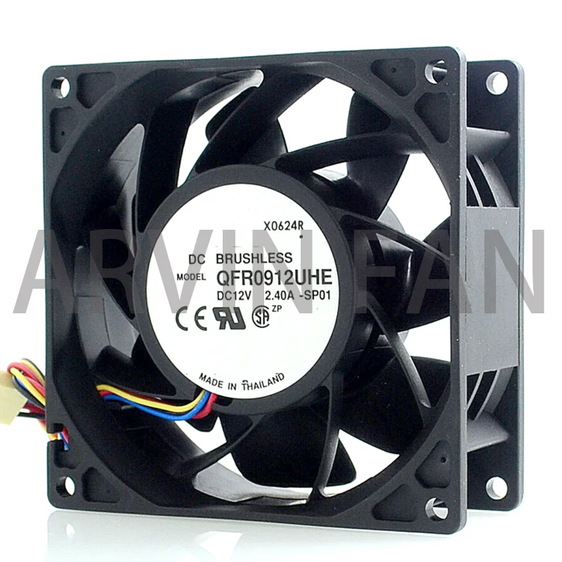 

New QFR0912UHE 9038 9cm 90mm 12V 2.40A Cooling Fan Super Storm Forc 90*90*38mm