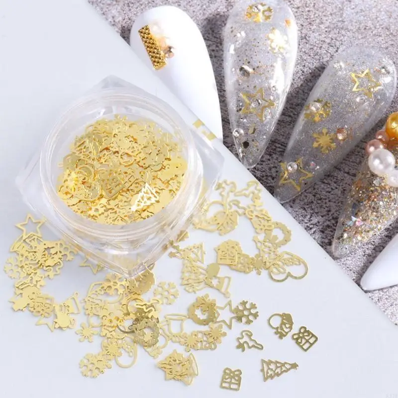 831e Fingernagel -Pailletten für Frauen Mädchen Weihnachten DIY Manicure Salon Accessoire – Detail 7