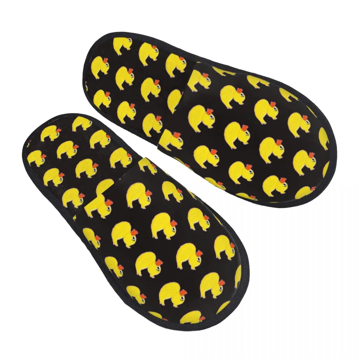 

Rubber Duck Print Cute Non-slip Yellow Duck Men Women Furry slippers fashion special Home slippers pantoufle homme