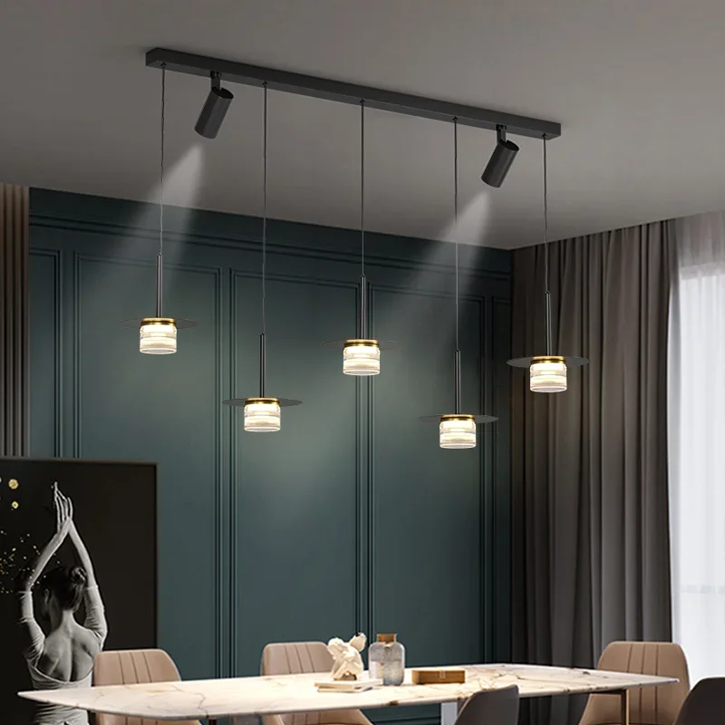 

New Luxury Crystal Dining Pendant Chandelier With Spotlight Bedroom Living Room Bar Apartment Villa Decoration Lights room decor