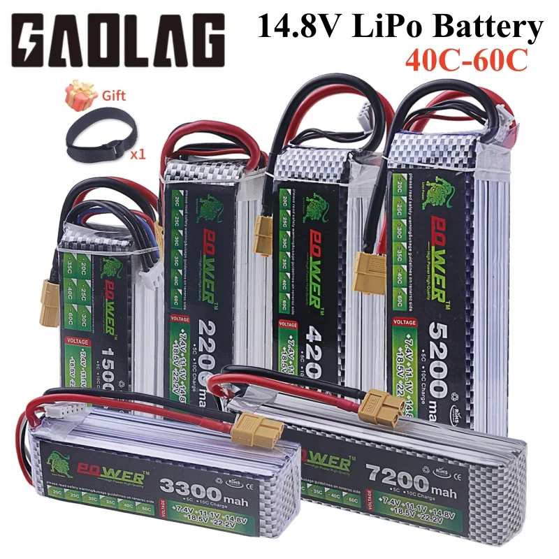 Batterie Drone 4S LiPo 14.8V 1500-10400mAh XT60/T Plug