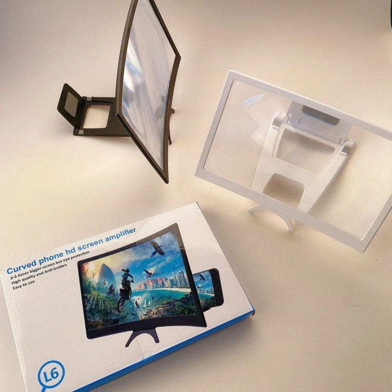 1 adet cep telefonu ekran amplifikatörü 12 inç HD ekran büyüteci Video amplifikatör telefon standı büyütülmüş ekran telefonlar braketi