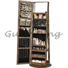 360° Swivel Jewelry Cabinet, Lockable Jewelry Organizer with Full-Length Mirror, Rear Storage Shelves, Jewelry Armoire 1