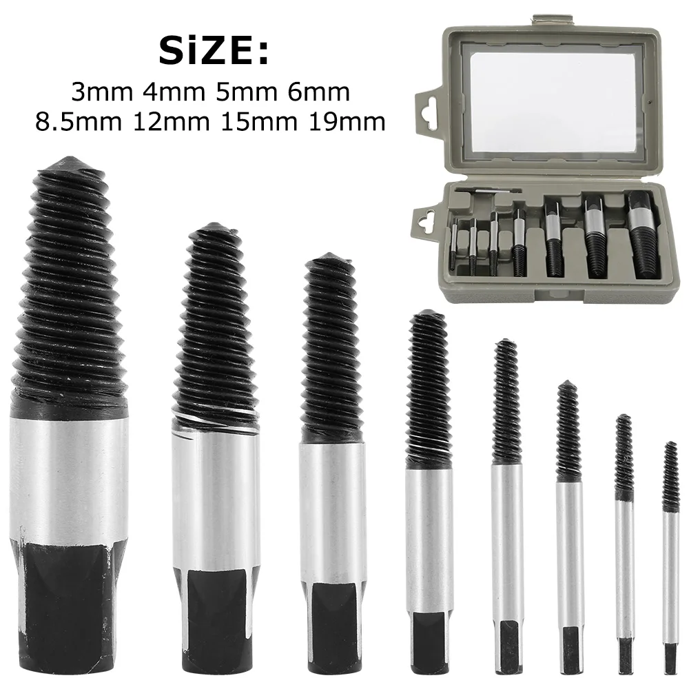 

8pcs Screw Extractor Center Drill Bits Guide Set Broken Bolt Remover Easy Out Set Screw Water Pipe Extractor Bolt Remover Tools