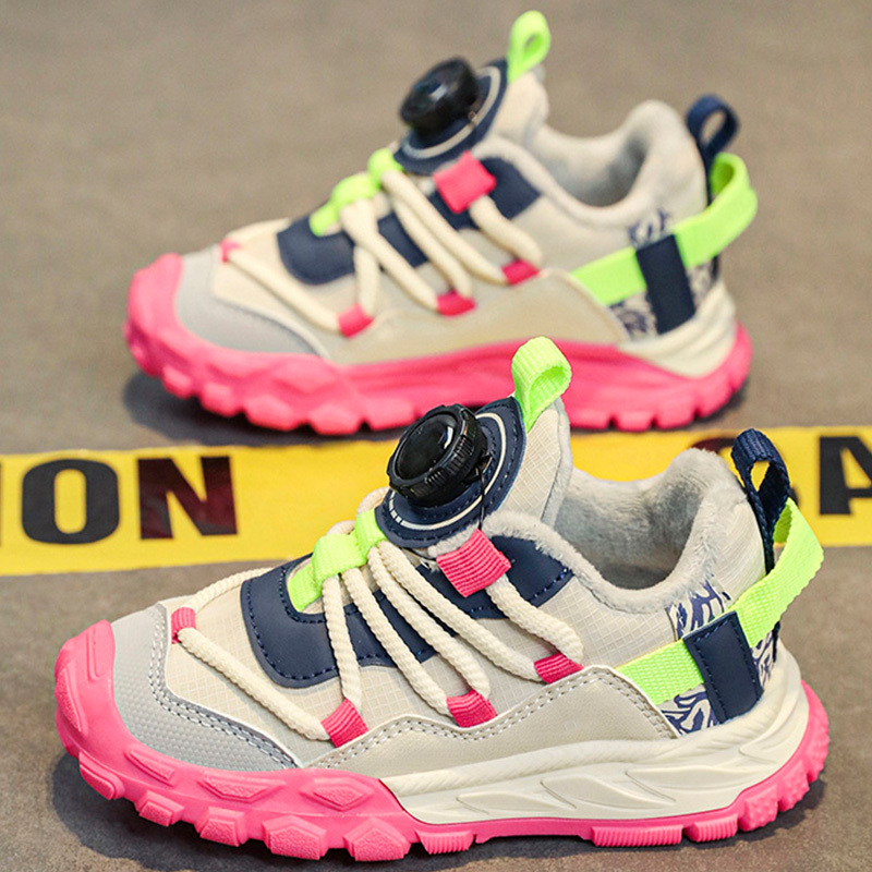 Kids Sneakers Girl Outdoor Sport Non-slip Winter Warm Comfortable Walking Shoes Leather High-quality Tennis Shoes for Children