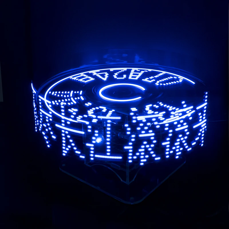 

Plane Three-dimensional Rotating DIY Electronic Production Kit Acrylic Base 51 Single Chip LED Clock Welding Assembly