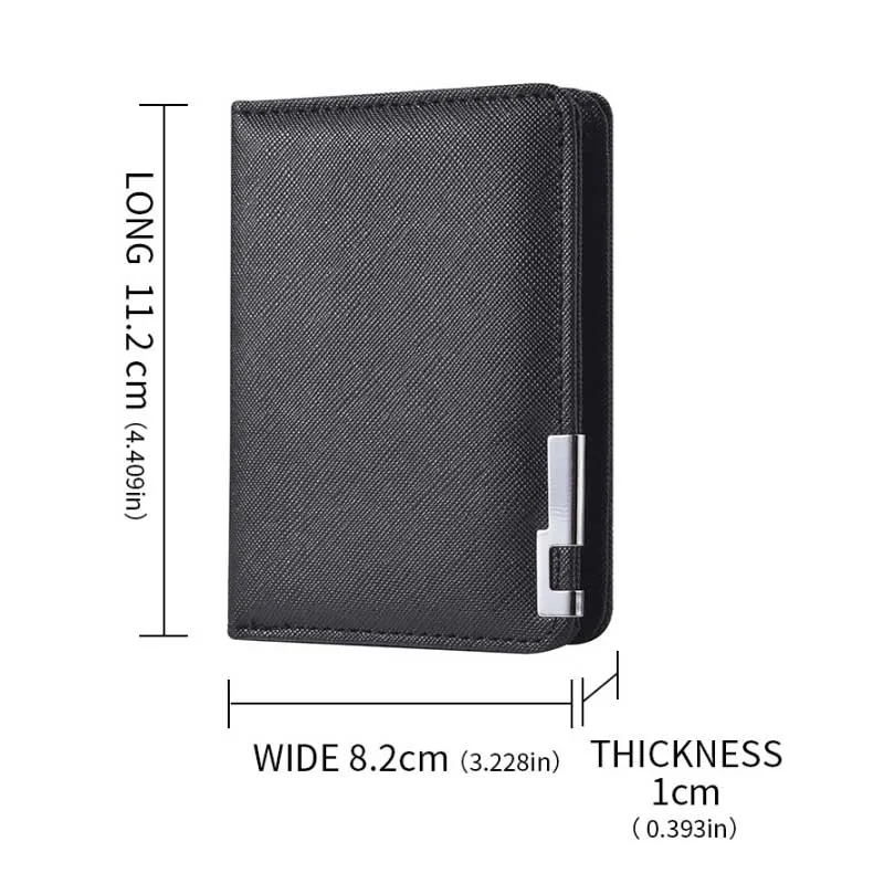 Sleek Geometric Black Faux Leather Wallet with Multiple Card Slots