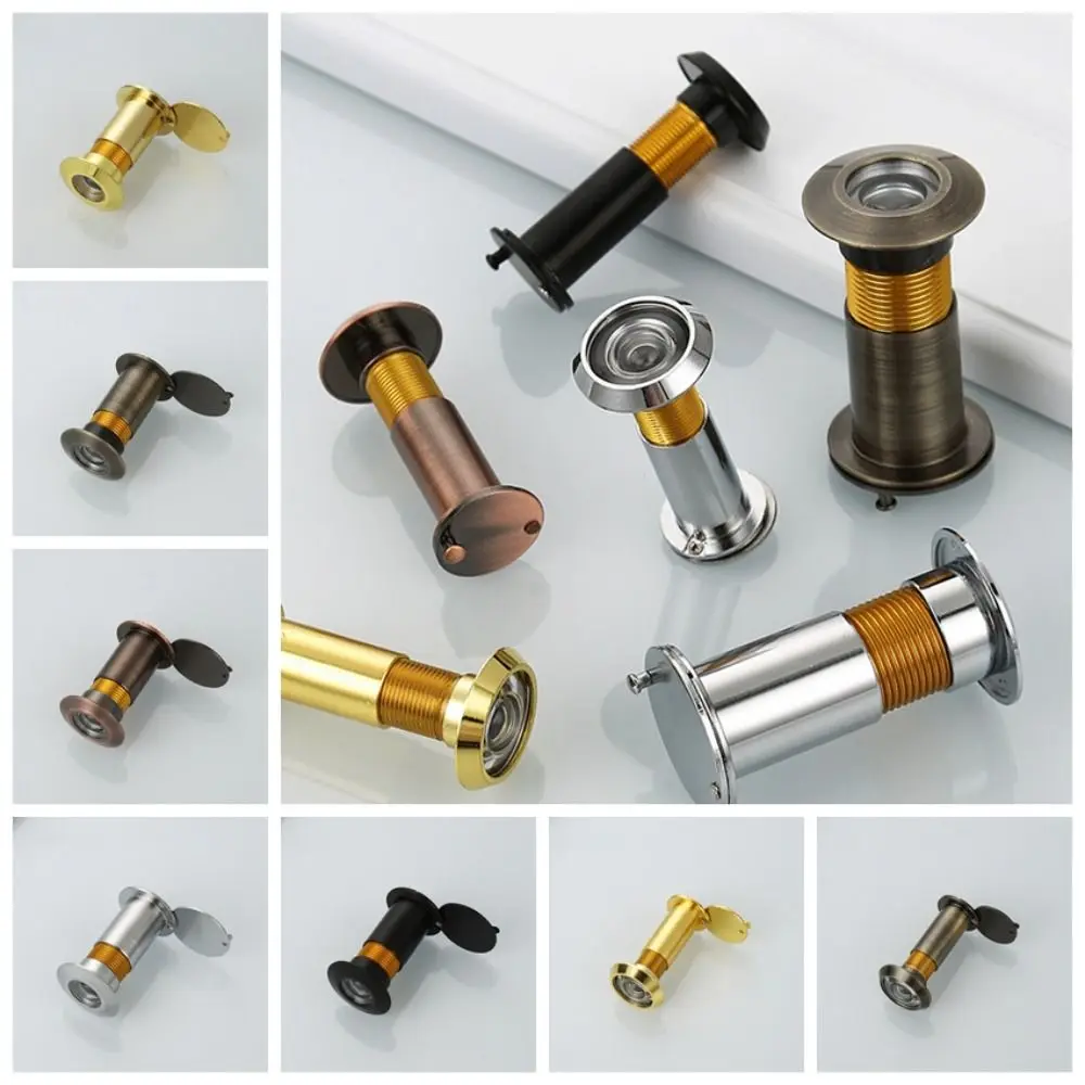 커버형 미끄럼 방지 HD 고양이 눈 안전 도어 아이홀 카메라, 도난 방지, 엿보기 방지, 각도 조절 가능, 220도 광각, 두꺼운 양안경형, 가정용