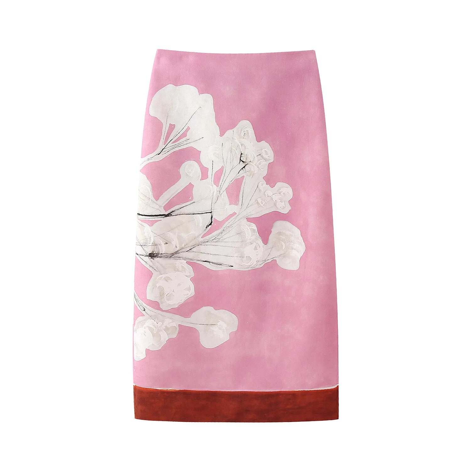 KADUWAK Japanese Classic Blended Print Back Split Straight Skirt Bustier Skirts Retro Versatile Streetwear Bustier Skirt 니트 스커트