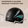 PU Coated Spandex Swimming Cap Men Women Printed Pool Hat Water Sport Protect Ears Long Hair Bathing Caps Water Caps Waterproof 3
