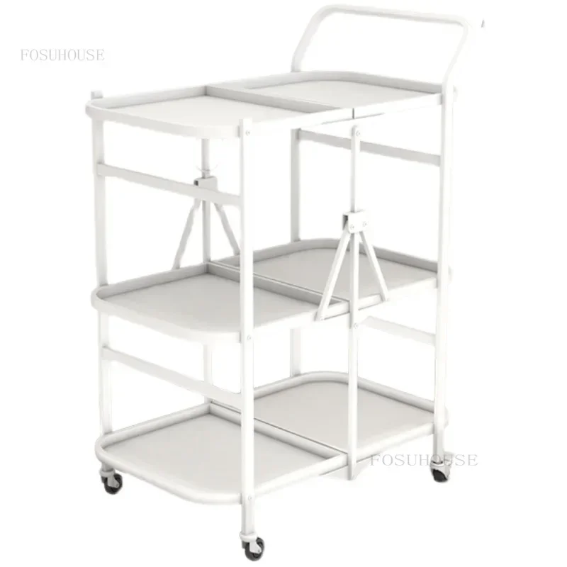 Living Room Trolleys Restaurant Household Folding Lockers Coffee Shop Hotel Kitchen Islands Dining Room Storage Cart with Wheels
