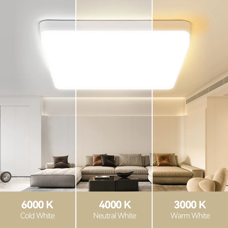 Lámparas de techo Led modernas, luz cuadrada de 220V, 15/20/30/40/50W, para sala de estar, dormitorio, cocina, Panel de luces de decoración del hogar