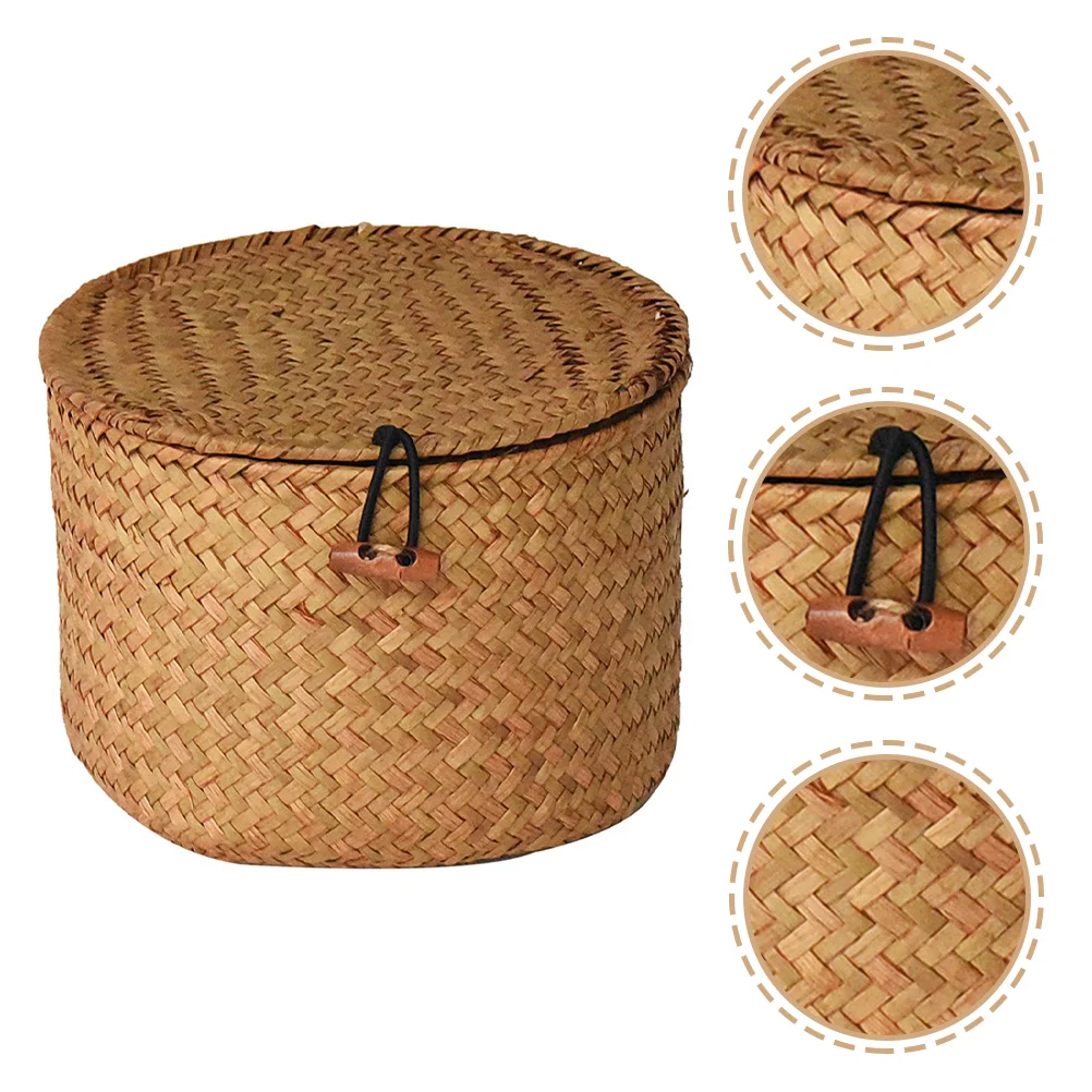 

Decorative Baskets Multipurpose Home Organizer Bins Small Woven Basket with Lid