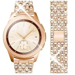Elegant Metal Diamond Bracelet - 20mm Luxury Watch Band Strap - Galaxy 5 40mm 44mm (Rose gold)