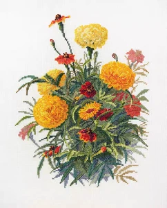 Beautiful Calendula 32-38 Embroidery Kits,Cross Ktitch Kits,Cotton Frabric DIY Homefun Embroidery Needle Work