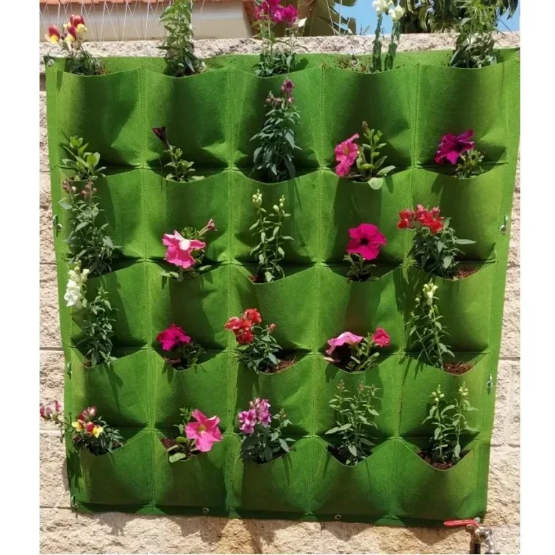 Wall Hanging Pockets Planting Bags Flower Pot Home Garden Grow Bag Garden Planter Vertical Suculentas Plant Pot Home Decor flower pot plant pot planting bag