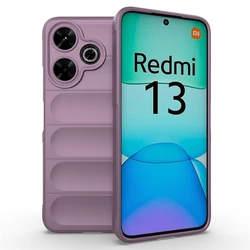 Shockproof Anti-Slip Silicone Phone Case - Full Back Protection Cover for Redmi 13x (Purple)