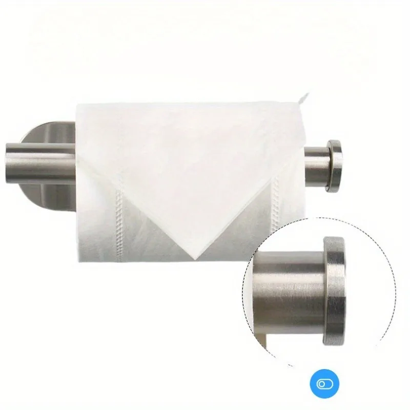 Self Adhesive Toilet Paper Towel Holder Stainless Steel Wall Mount No Punching Tissue Towel Roll Dispenser for Bathroom Kitchen