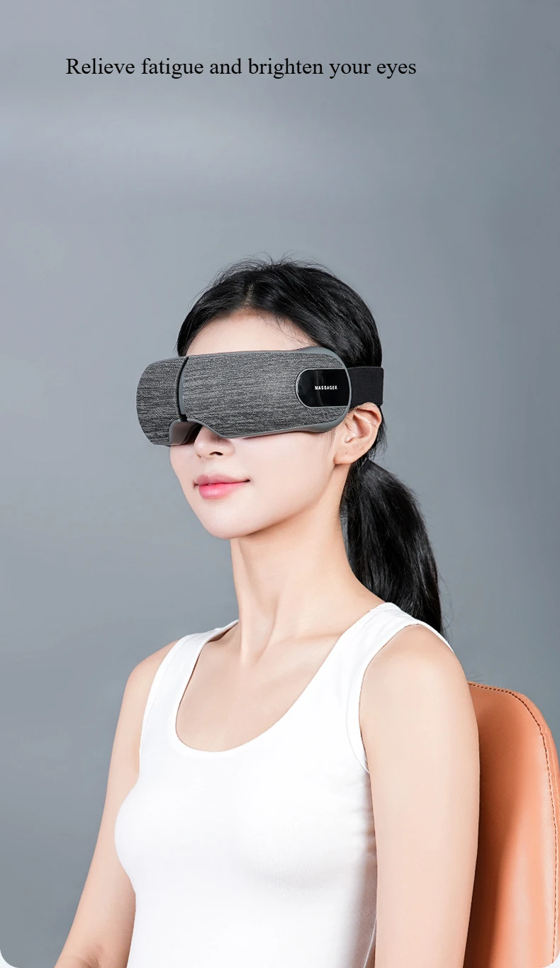 Eye airbag massager, rechargeable electric hot compress eye protector, bluetooth music sleep meter, folding massager
