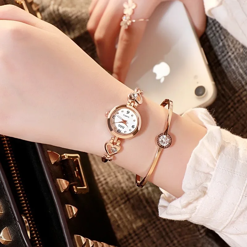 Women Heart Bracelet Watch Rose Gold Quartz Watch Wristwatch Dress Casual Gift Accessories women watches