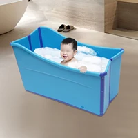 Oversized Foldable Bath Tub Adult Kid Portable Spa Sauna Bath Rectangle Bucket Water Tub, Blue 1