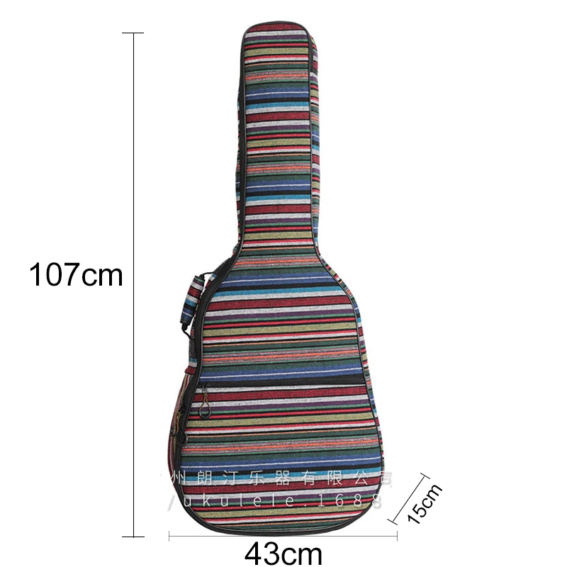40/41 Inch Guitar Case Bohemian Style Knitted Guitar Bag Nylon Storage Double Straps 10mm Thicken Padded Cotton Backpack