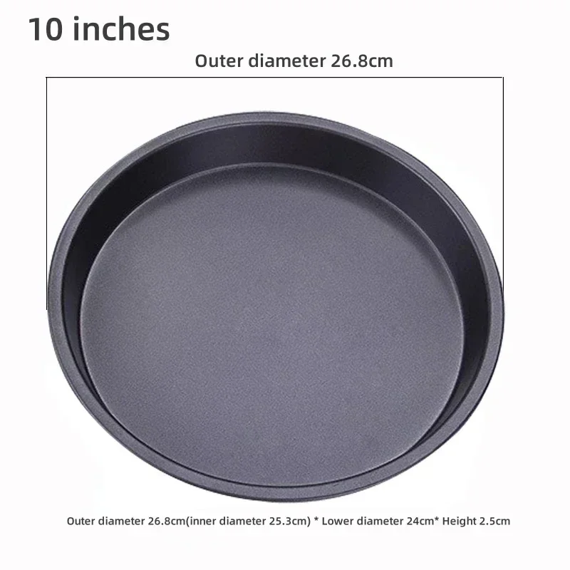 6-10 Inch Non-Stick Pizza Pan Steel Plate Dish Tray Cooking Baking Tool Pizza Pan Oven Tool Kitchen Asscssories for Home-use