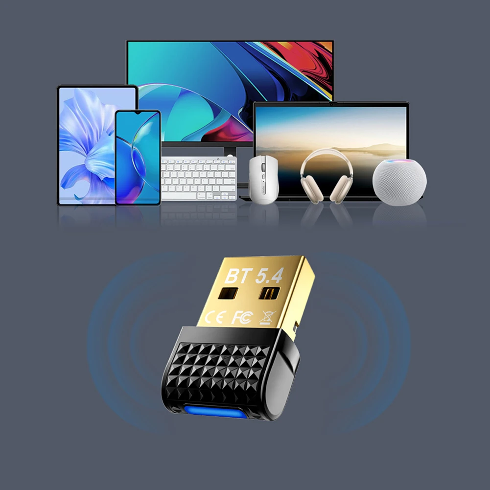 BT 5.4 어댑터 USB BT 5.3 동글 플러그 앤 플레이 무선 BT 송수신기 PC 스피커 무선 마우스 키보드용