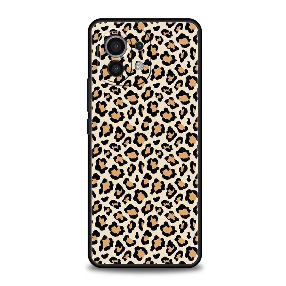 Leopard Cheetah Print Silicone Black Phone Case