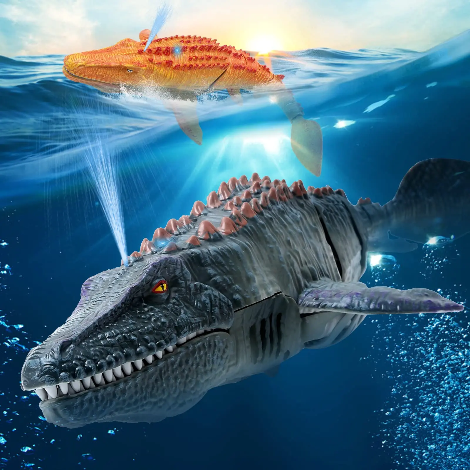 2.4G Remote Control Dinosaur Kid Mosasaurus Diving Toy Rc Boat Outdoor Toy Water For Swimming Pool Bathroom Bath Toys For Kids 5