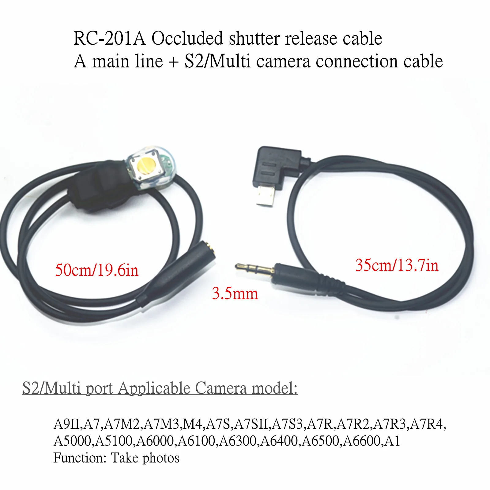 Parachute photography underwater photography, switch shutter The RC-201A -E3 Camera shutter release cable DIY bite control cable