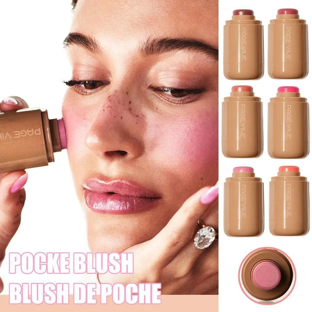Blush Stick 3 In 1 Easy Color Rouge Blusher Cream Cheek Eye Lip Tinted Waterproof Mositure Face Contouring Shadow Blusher