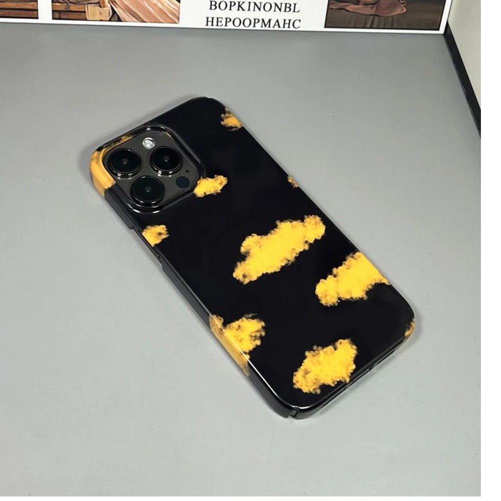 Custodia Per Telefono Fashion Iphone 14 Retro Golden Clouds Per Iphone 14 11 13 12 Pro Plus Pro Max Xr Xs Mini 14Plus Cover Nuvola Bianca