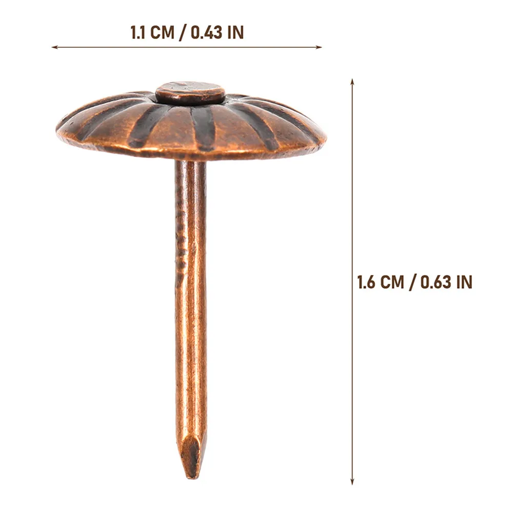 200개 빈티지 장 못, 철제 가구 장 못, 장 푸시핀, 소파 헤드보드 못, 팬시 썸 탭