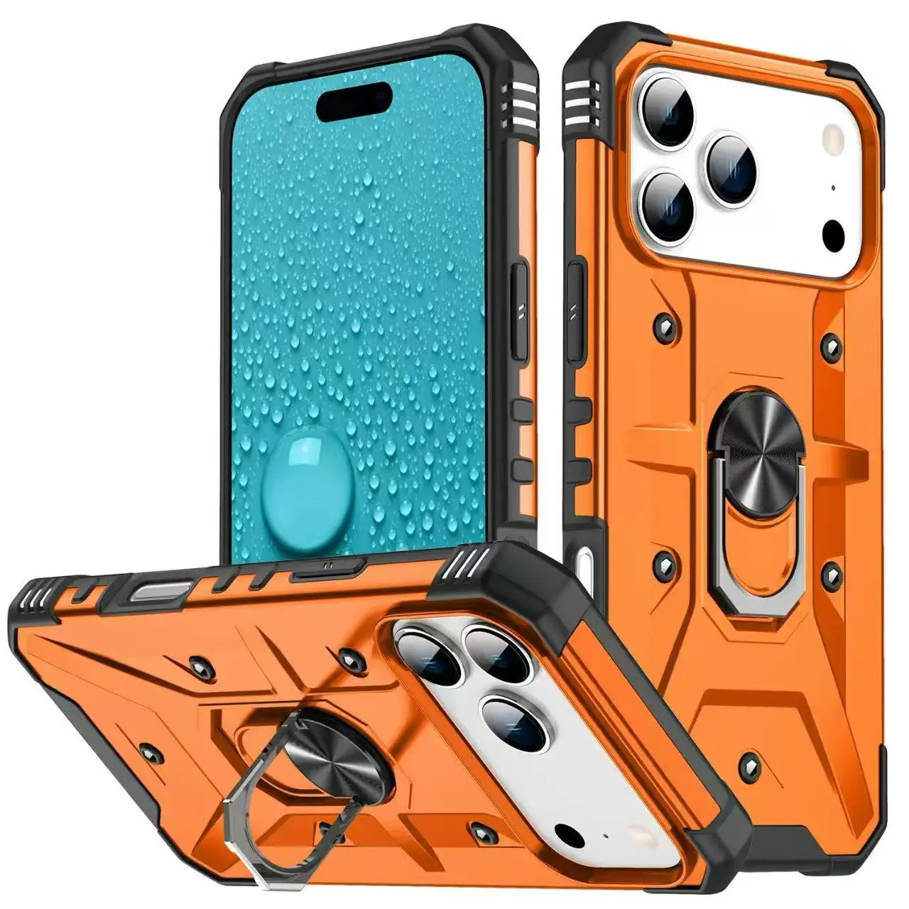 Air Armor Shockproof Magnetic Car Ring Holder Heavy Duty Protective Case