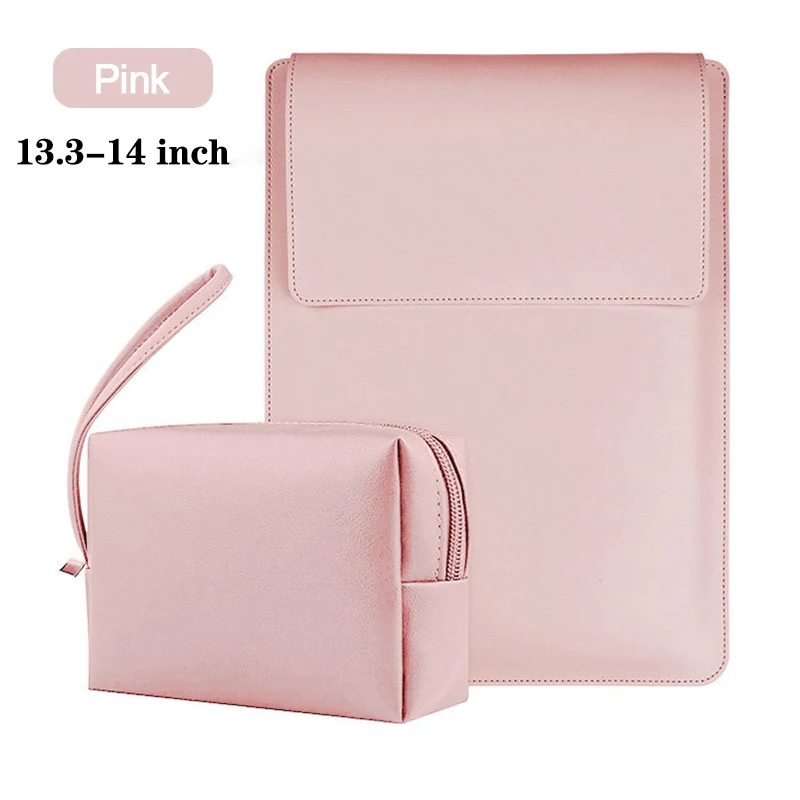 Versatile Waterproof Leather Laptop Sleeve with Built-in Stand
