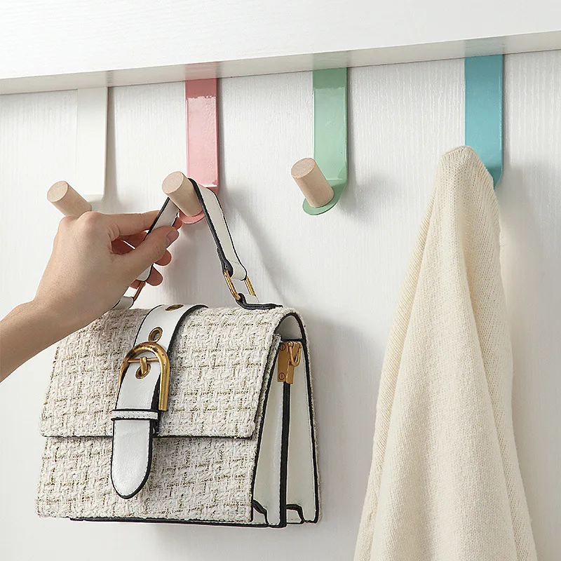 1PC Carbon Steel Wood Door Back Hook Towels Clothes Kitchen Bathroom Cabinet Storage Hanger Hook Behind Door Hanging Holder 15KG storage hook door hook