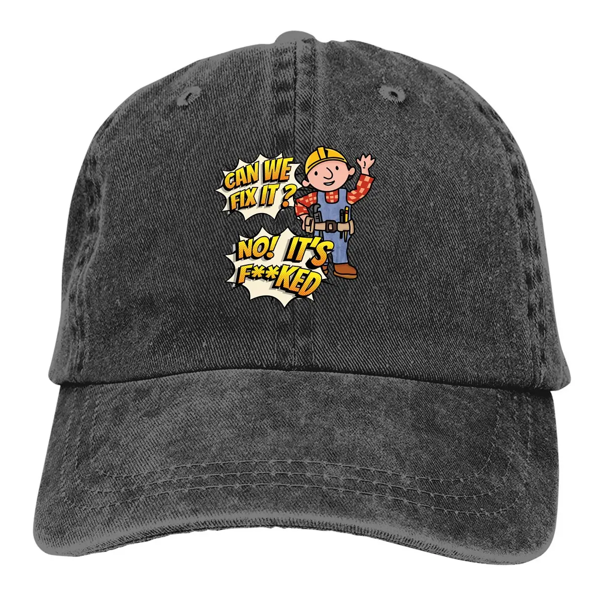 

Can We Fix It Repair Man Baseball Cap Men Hats Women Visor Protection Snapback Bob the Builder Cartoon Caps