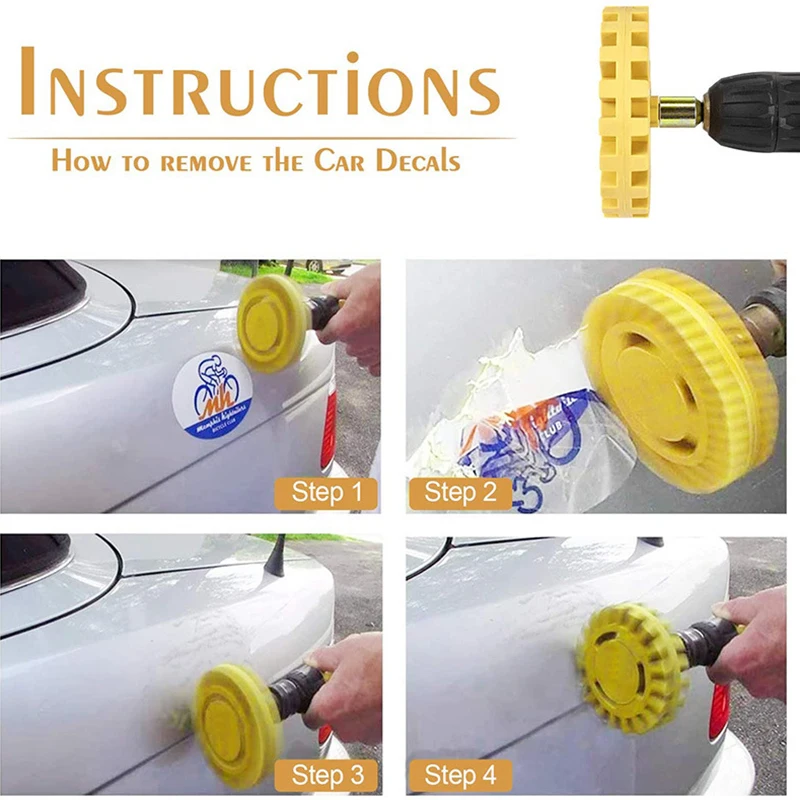 Car Sticker Remover Paint Tool Glue Removal Scraper Automotive Film Tools 4 inch Universal Rubber Eraser Wheel For Remove Car Glue Adhesive Sticker