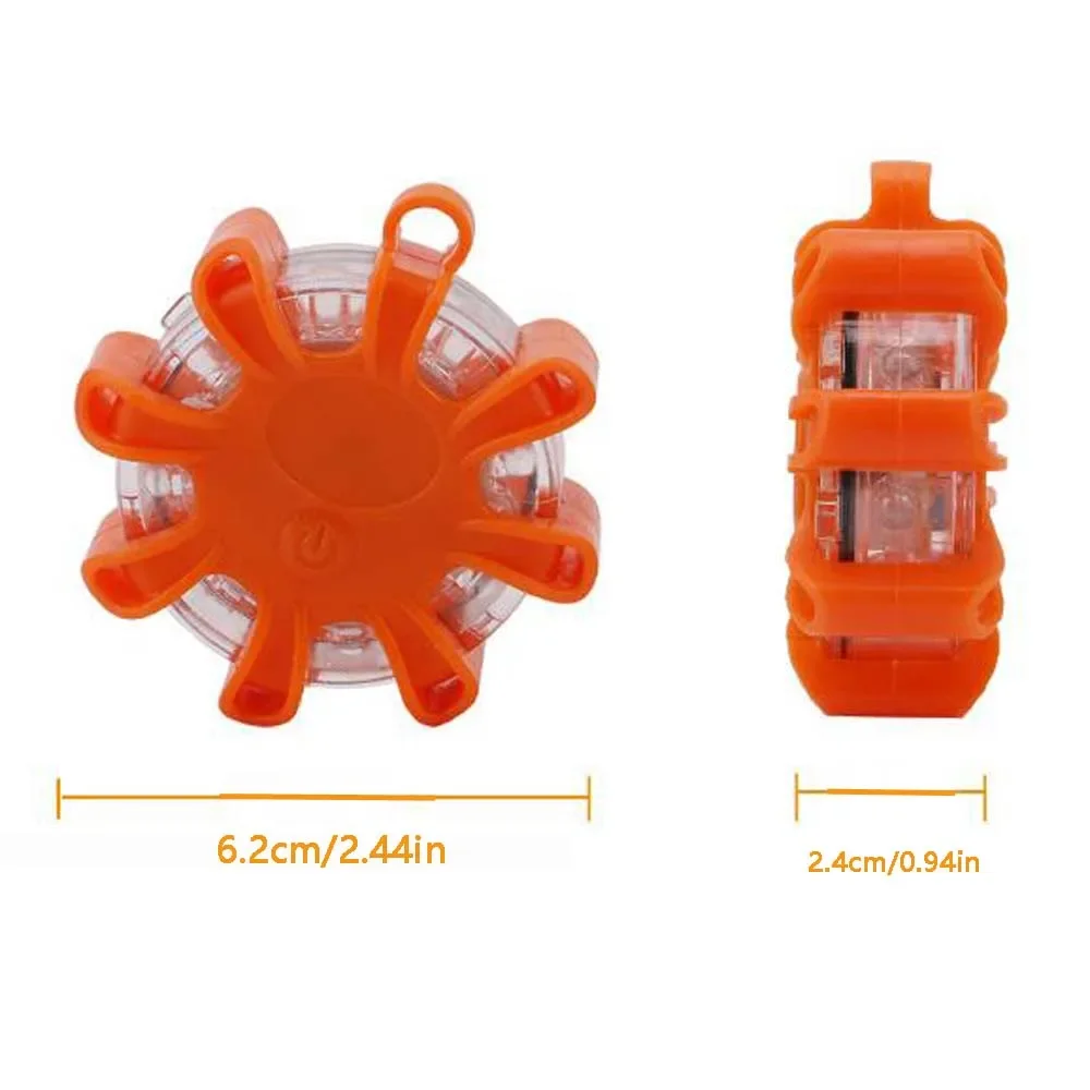 Emergency Warning Flare 8Led Flares Emergency Lights Roadside Safety Beacon Disc Flashing Warning Flare Kit With Magnetic Roadside Warning Flasher