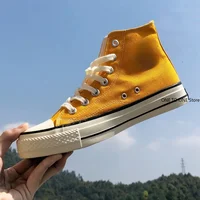 Unisex Casual Simple Comfort Breathable Vulcanization Sneakers Lace-Up Canvas Trendy High Top Shoes Sapatos Formais Masculinos 1