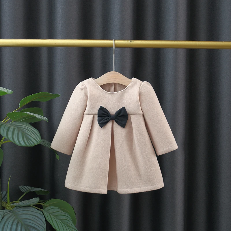 Baby Coat Children Jacket (6 Months -3 Years Old) Korean Style Baby Girl Coat For Autumn And Winter Sweet Bow Children's Long Sleeved Clothes