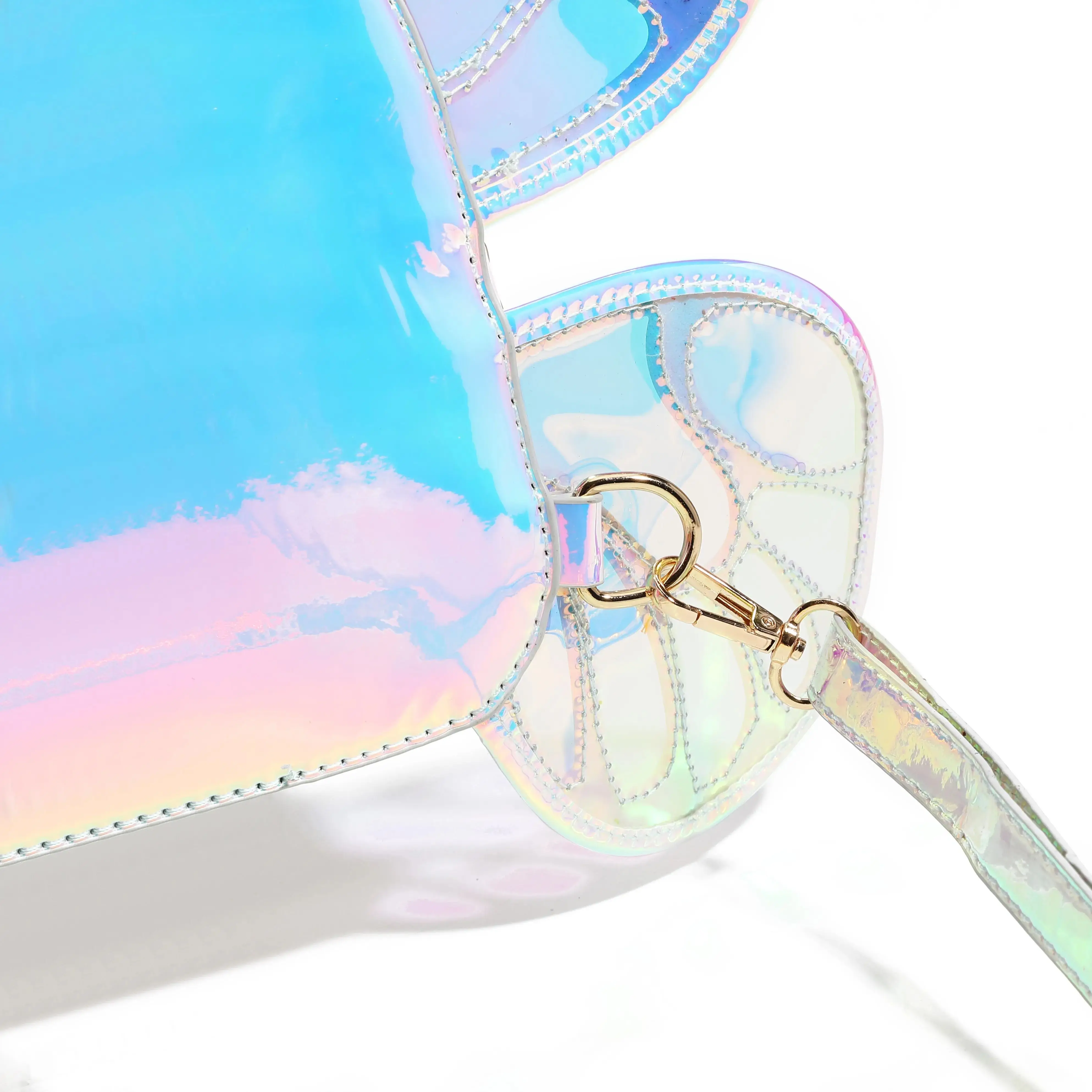 2025 High Quality Double Layered Flying Wings Reflective Laser Backpack Butterfly PVC Girls Backpack Purse For Girls 3