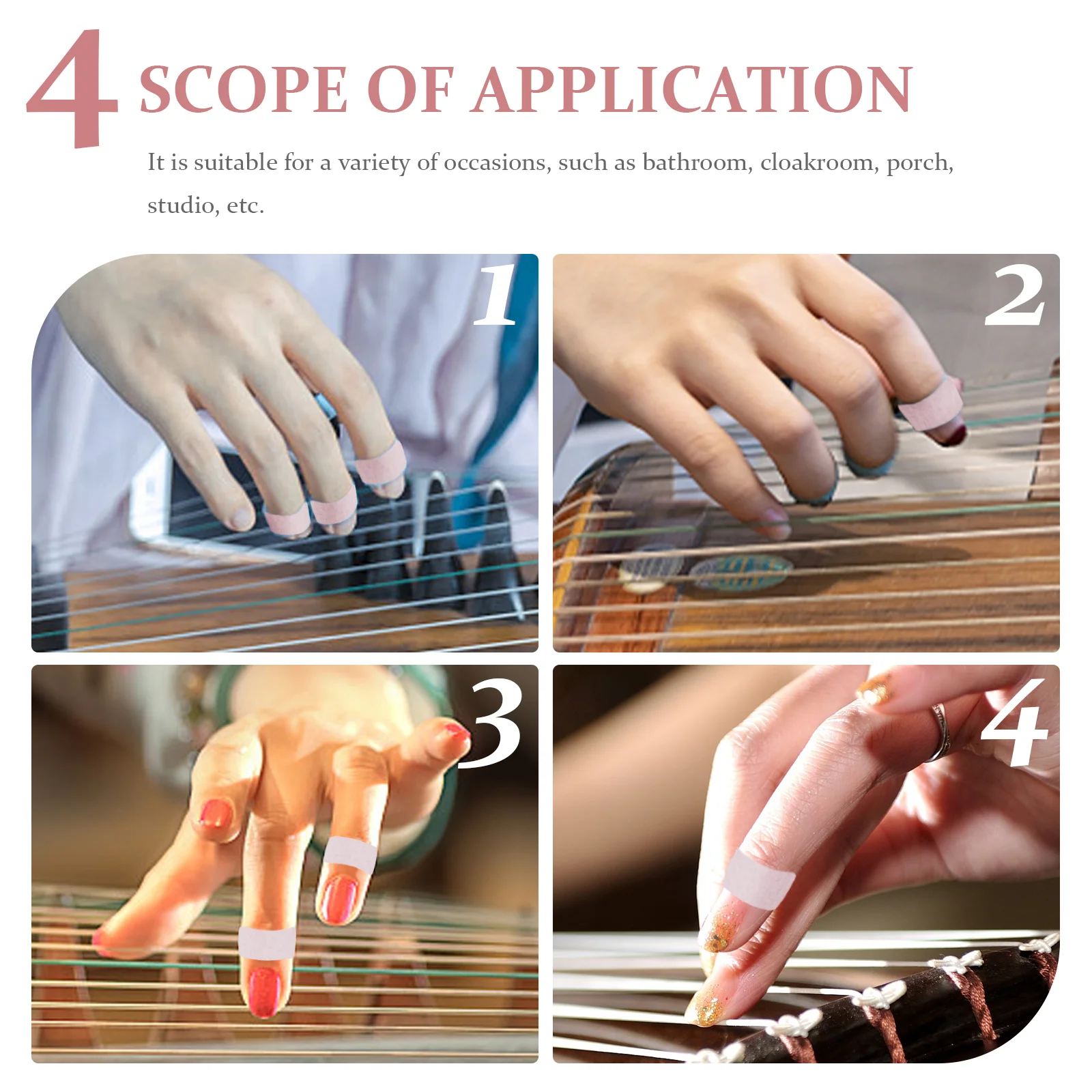 5 Rolls resistant Pipa Convenient Fingernail Tape Finger Tape for Musical Instruments Household Fingernail