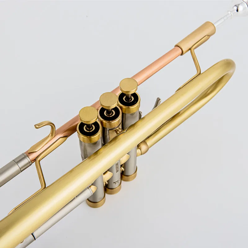 LR180S37 Trumpet Bb Flat Brass Gold-painted Exquisite Durable Brass Musical Instrument with Trumpet Mouthpiece Gloves Strap Case