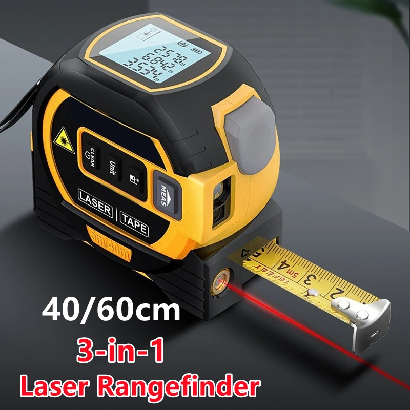 Купи 3 In 1 Laser Tape Measure Rangefinder Tape Ruler Infrared High-precision Intelligent Electronic Ruler Building Distance Meter за 1,510 рублей в магазине AliExpress