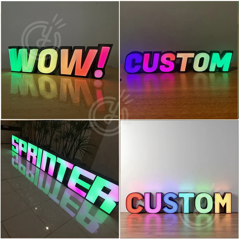 맞춤형 LED RGB 사인 3D 광고 문자 간판 야외 조명 문자 로고 (사업장, 이발소, 회사 간판용)