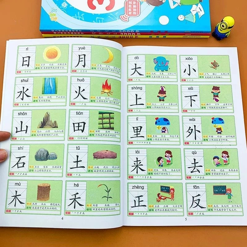 

New 3000 Word Reading Book Full Set Of Literacy King Baby 3-6 Years Old Children's Textbook Simple Chinese Characters 4 Books