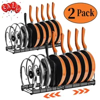 2 Pack Expandable Pot Lid Rack Organizer, Pans Organizer Rack, Pots and Pans Organizer Rack Cookware Set Organizer 1